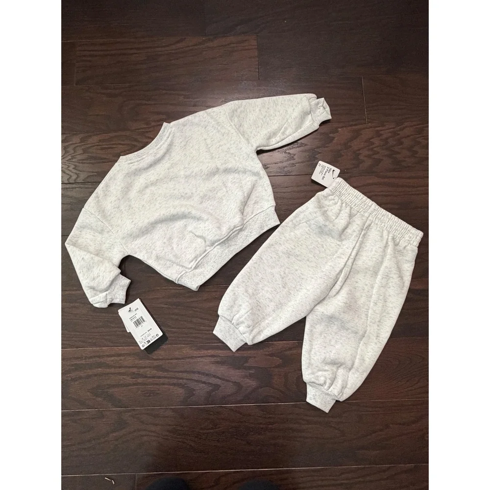 Nike Toddler 2-Piece Fleece Sweatshirt Jogger Set Birch Heather 76M188-X58 2T